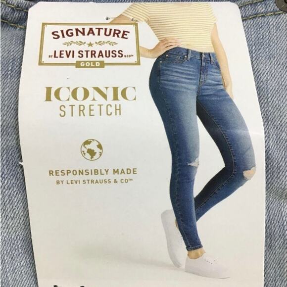 Signature Levi High Rise Jeggings 7 28W Light Wash - Picture 5 of 9